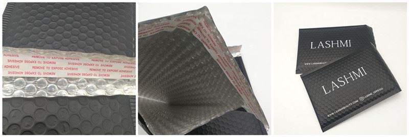 black bubble mailing bag with zip