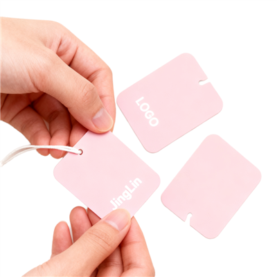 Custom Logo Eco-Friendly Swing Tags Sustainable Die-Cut Paper Garment Labels For Clothing Bags Shoes