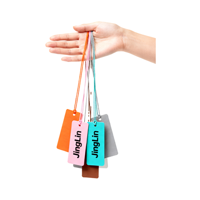 Custom Red PVC Hang Tags Waterproof Paper Garment Labels With Brand Logo For Clothing Shoes Bags