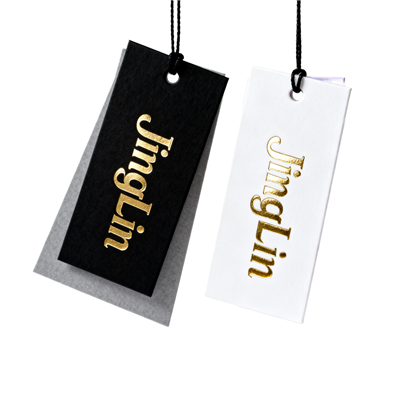 Custom Red PVC Hang Tags Waterproof Paper Garment Labels With Brand Logo For Clothing Shoes Bags