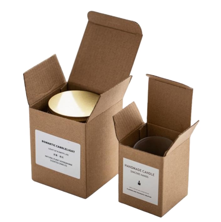 Custom Logo Printed Kraft Brown Paper Candle Box Jar Luxury Black Recycled Cardboard Sponge Liner Inserts for Soap Packaging