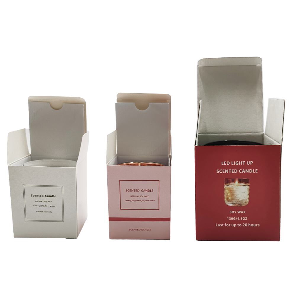 Custom Logo Printed Kraft Brown Paper Candle Box Jar Luxury Black Recycled Cardboard Sponge Liner Inserts for Soap Packaging