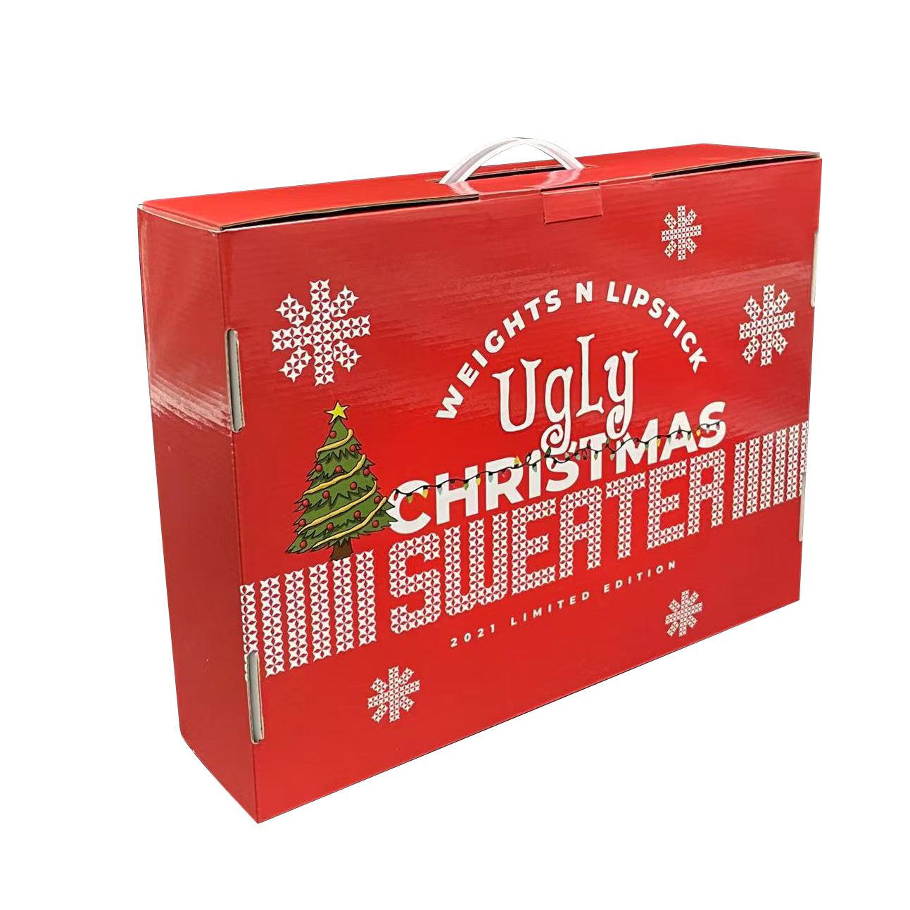 Merry Christmas Recycled Materials Corrugated Paper Custom Size Gift Packaging Custom Your Design Shipping Mailer Box Plastic