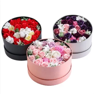 2025 Valentine's Day Christmas Decoration Supplies Custom Round Packing Gift Box Flower Gift Box