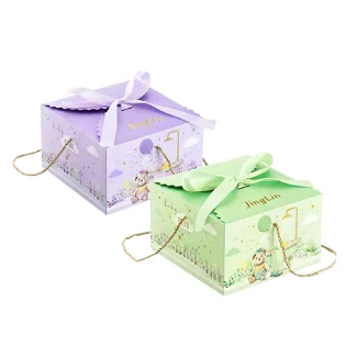 Cartoon Holiday Party Matte Food Packaging Cardboard Box With Ribbon For Christmas Halloween Gift Candy Packaging