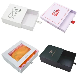 Custom Logo Packaging Drawer Box For Clothing / Shoes / Gift Packaging