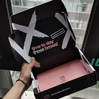 Customized Logo Black Gloss Lamination Corrugated Gift Paper Mailer Box Packaging