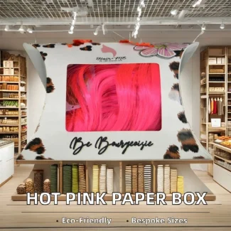 Eco-Friendly Custom Logo Paper Box With Clear Window Ribbon Handle And Embossing For Human Hair Wigs And Hair Bundles Packaging