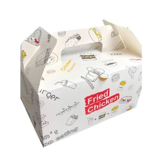 Korean Fried Chicken Take-Away Reusable Eco-Friendly Recycled Materials Paper Box Oil-Proof Snacks Double Chicken Chops Whole