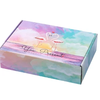 Manufacturer Wholesale Corrugated Mailer Box With Pink Flamingo Print