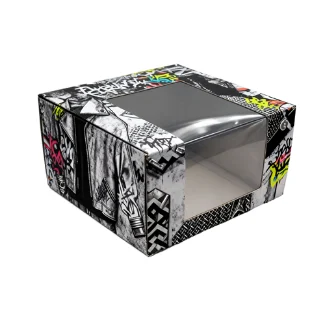 Matte Custom Printed Corrugated Box Recyclable Material UV Printed Paper Box With Window For Hat Packaging