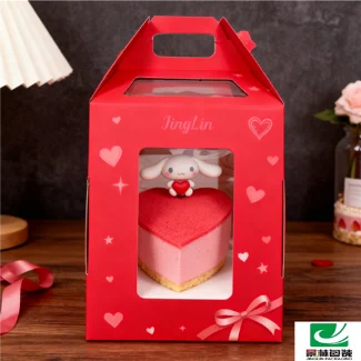 Top Selling High-End Waterproof Corrugated Board Cake Box Sponge Lining Clear Window Matt Lamination For Food Packaging